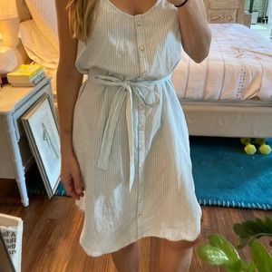 Mini Stripe Belted Shirt Dress / Cover Up